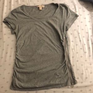 MICHAEL Michael Kors ruched zipper shirt